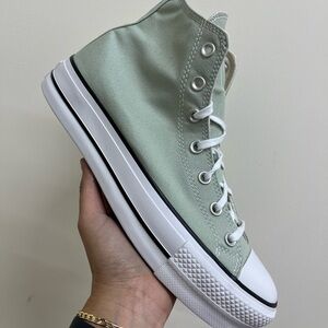 Mint Green High-Top Sneakers